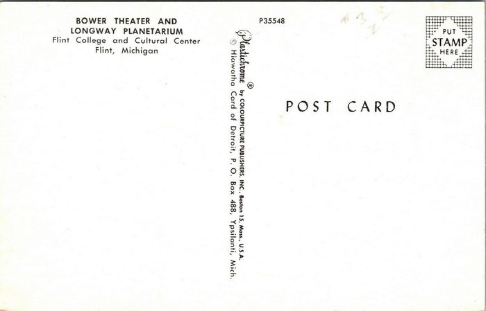 Bower Theater (Flint Repertory Theatre) - Old Post Card (newer photo)